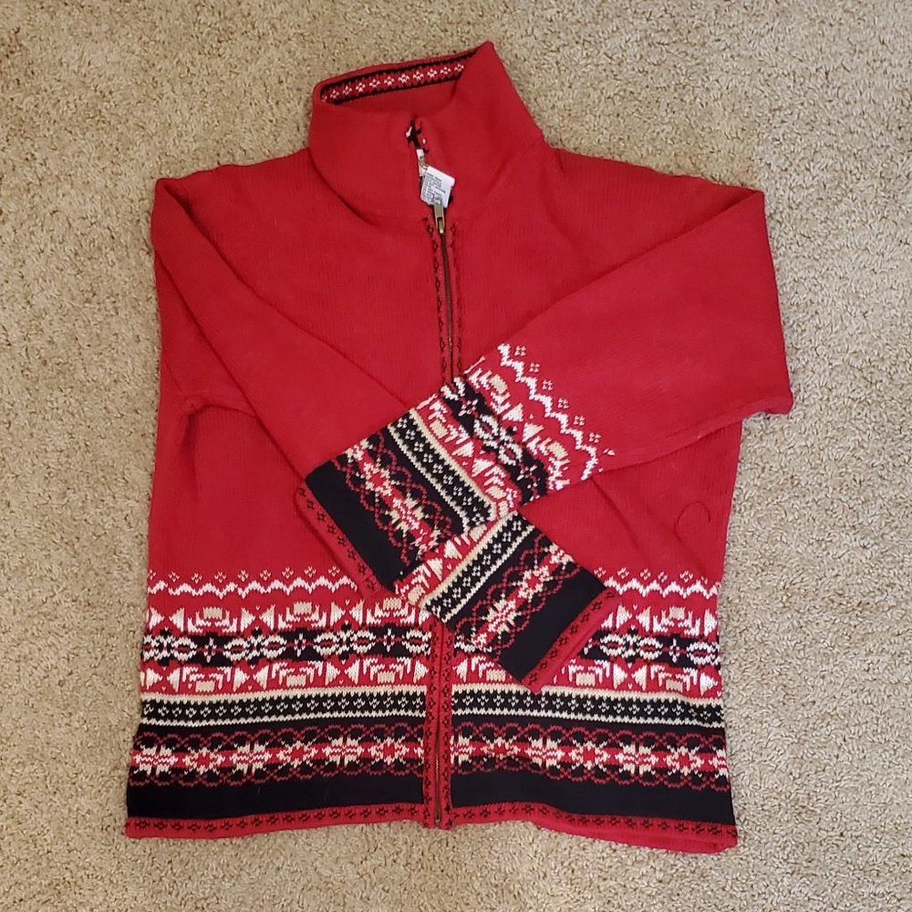 Tiara International zipper Cardigan Sweater Size med
